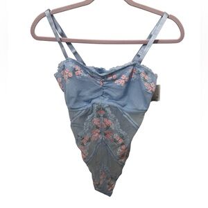 Auden Garden Party Floral Bodysuit Lingerie Size Large